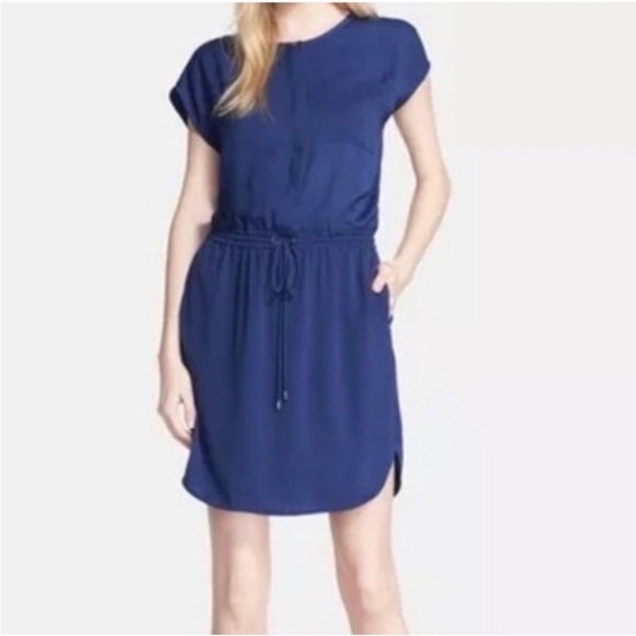 Vince Short Sleeve Shirt Dress Size X small blue/green summer beach vacation - Picture 1 of 7